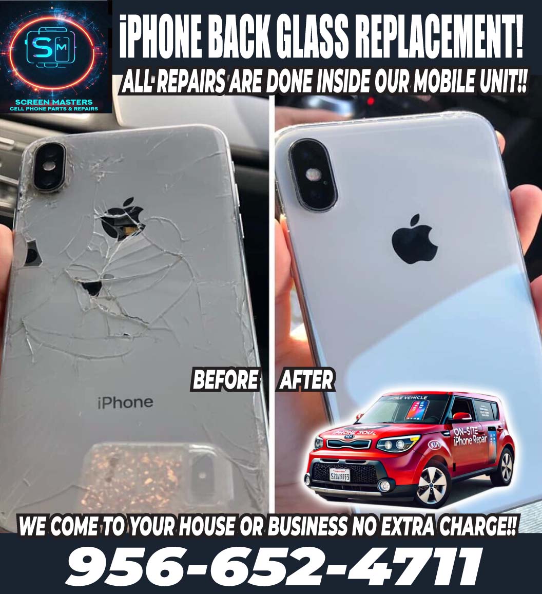 iPhone repair front screen and back glass replacement in Laredo, Texas